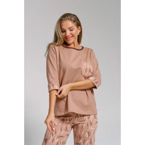 Пижама женская "Юля" 1326 футер (последний размер) коричневый 46,56,58 Пижама женская "Юля" 1326 футер (последний размер) коричневый 46,56,58