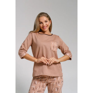 Пижама женская "Юля" 1326 футер (последний размер) коричневый 46,56,58 Пижама женская "Юля" 1326 футер (последний размер) коричневый 46,56,58