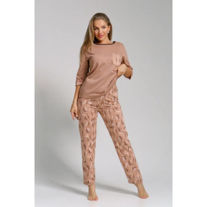 Пижама женская "Юля" 1326 футер (последний размер) коричневый 46,56,58 Пижама женская "Юля" 1326 футер (последний размер) коричневый 46,56,58