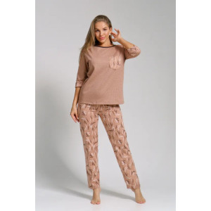 Пижама женская "Юля" 1326 футер (последний размер) коричневый 46,56,58 Пижама женская "Юля" 1326 футер (последний размер) коричневый 46,56,58