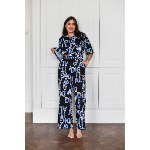 Пижама женская "Белла" 1324-4 кулирка (последний размер) буквы 48 Пижама женская "Белла" 1324-4 кулирка (последний размер) буквы 48