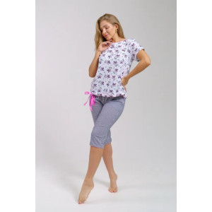 Пижама женская "Фламинго" 1342 кулирка (последний размер) серая корзиночка 50 Пижама женская "Фламинго" 1342 кулирка (последний размер) серая корзиночка 50