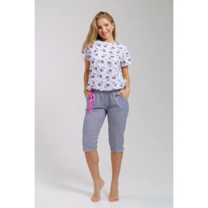 Пижама женская "Фламинго" 1342 кулирка (последний размер) серая корзиночка 50 Пижама женская "Фламинго" 1342 кулирка (последний размер) серая корзиночка 50