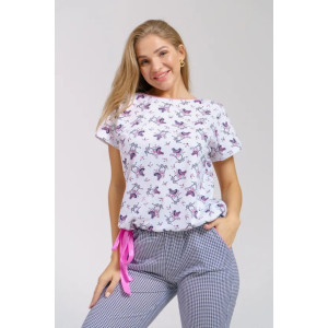 Пижама женская "Фламинго" 1342 кулирка (последний размер) серая корзиночка 50 Пижама женская "Фламинго" 1342 кулирка (последний размер) серая корзиночка 50