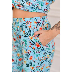 Пижама женская "Белла" 1324-7 кулирка (последний размер) голубые цветы 60 Пижама женская "Белла" 1324-7 кулирка (последний размер) голубые цветы 60