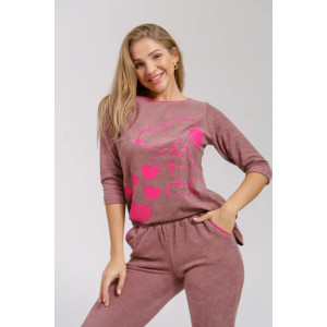 Пижама женская "Десерт 2" 1349 махра (последний размер) кофе 50 Пижама женская "Десерт 2" 1349 махра (последний размер) кофе 50