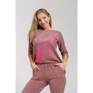 Пижама женская "Десерт 2" 1349 махра (последний размер) кофе 50 Пижама женская "Десерт 2" 1349 махра (последний размер) кофе 50