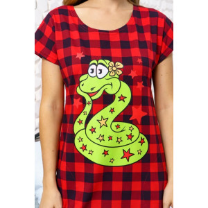 Туника женская "Стрекоза" 1339 кулирка (последний размер) красная змея 46 Туника женская "Стрекоза" 1339 кулирка (последний размер) красная змея 46