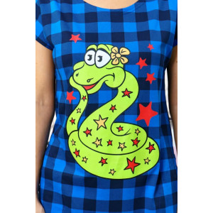 Туника женская "Стрекоза" 1338 кулирка (последний размер) синяя змея 58 Туника женская "Стрекоза" 1338 кулирка (последний размер) синяя змея 58