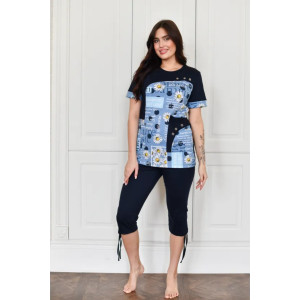 Костюм двойка женский "Сара" 1208-1 кулирка (последний размер) ромашка 60 Костюм двойка женский "Сара" 1208-1 кулирка (последний размер) ромашка 60