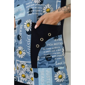 Костюм двойка женский "Сара" 1208-1 кулирка (последний размер) ромашка 60 Костюм двойка женский "Сара" 1208-1 кулирка (последний размер) ромашка 60