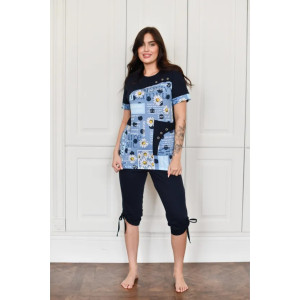 Костюм двойка женский "Сара" 1208-1 кулирка (последний размер) ромашка 60 Костюм двойка женский "Сара" 1208-1 кулирка (последний размер) ромашка 60