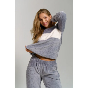 Костюм двойка женский "Ариэль-2" 1318 велсофт+футер 2-х нитка (последний размер) серый 50,54 Костюм двойка женский "Ариэль-2" 1318 велсофт+футер 2-х нитка (последний размер) серый 50,54