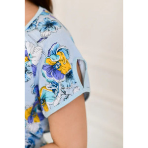 Халат женский "Настя" 1199-5 кулирка (последний размер) небесный 64 Халат женский "Настя" 1199-5 кулирка (последний размер) небесный 64