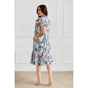 Халат женский "Астра" 1178-2 кулирка (последний размер) цветы на сером 52 Халат женский "Астра" 1178-2 кулирка (последний размер) цветы на сером 52