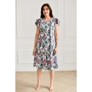 Халат женский "Астра" 1178-2 кулирка (последний размер) цветы на сером 52 Халат женский "Астра" 1178-2 кулирка (последний размер) цветы на сером 52