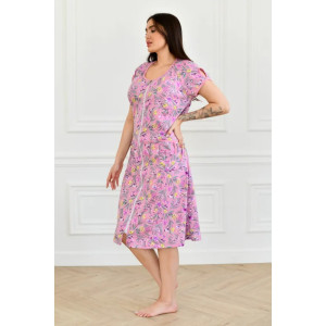 Халат женский "Настя" 1199-4 кулирка (последний размер) розовые цветы 54,60 Халат женский "Настя" 1199-4 кулирка (последний размер) розовые цветы 54,60