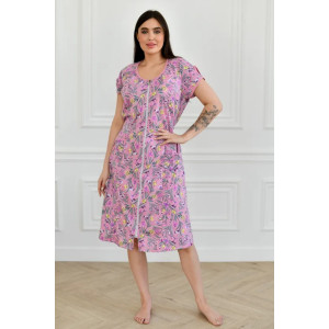 Халат женский "Настя" 1199-4 кулирка (последний размер) розовые цветы 54,60 Халат женский "Настя" 1199-4 кулирка (последний размер) розовые цветы 54,60