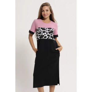 Платье женское "Деметра" 1306-7 кулирка (последний размер) пятна брусника 64 Платье женское "Деметра" 1306-7 кулирка (последний размер) пятна брусника 64