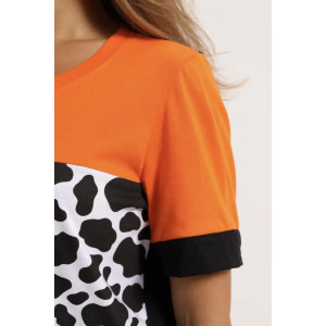 Платье женское "Деметра" 1306-8 кулирка (последний размер) пятна оранж 64 Платье женское "Деметра" 1306-8 кулирка (последний размер) пятна оранж 64