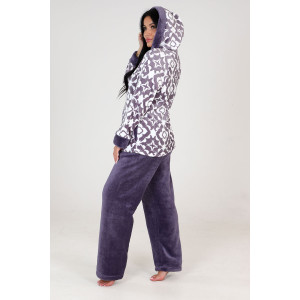 Костюм двойка женский КВФ-304 велсофт (последний размер) лаванда-орнамент 52 Костюм двойка женский КВФ-304 велсофт (последний размер) лаванда-орнамент 52