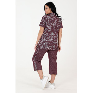 Костюм двойка женский КК-55 кулирка (последний размер) письмо на рогожке бордо 54 Костюм двойка женский КК-55 кулирка (последний размер) письмо на рогожке бордо 54