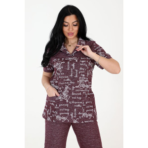 Костюм двойка женский КК-55 кулирка (последний размер) письмо на рогожке бордо 54 Костюм двойка женский КК-55 кулирка (последний размер) письмо на рогожке бордо 54