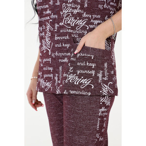 Костюм двойка женский КК-55 кулирка (последний размер) письмо на рогожке бордо 54 Костюм двойка женский КК-55 кулирка (последний размер) письмо на рогожке бордо 54