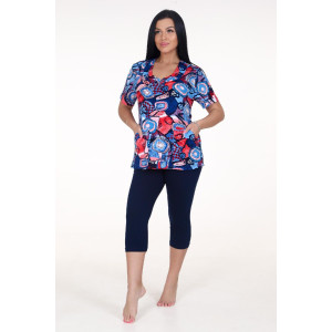 Бриджи женские БЖ-252 кулирка с лайкрой (последний размер) т.син. 60 Бриджи женские БЖ-252 кулирка с лайкрой (последний размер) т.син. 60