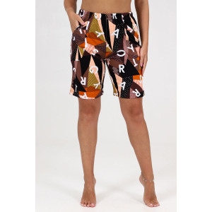 Шорты женские  ШК-236 кулирка (последний размер) буквы на оранжевых треугольниках 52 Шорты женские  ШК-236 кулирка (последний размер) буквы на оранжевых треугольниках 52