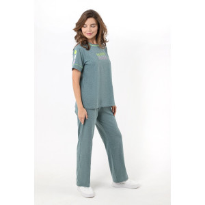 Костюм двойка женский "На удачу" кулирка меланж (последний размер) зеленый 44,46,48,52 Костюм двойка женский "На удачу" кулирка меланж (последний размер) зеленый 44,46,48,52