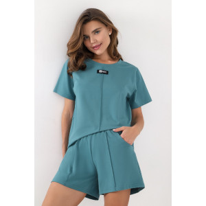 Костюм двойка женский "Стефани" кулирка с лайкрой (последний размер) бирюзовый 46 Костюм двойка женский "Стефани" кулирка с лайкрой (последний размер) бирюзовый 46