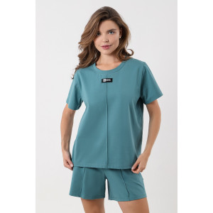 Костюм двойка женский "Стефани" кулирка с лайкрой (последний размер) бирюзовый 46 Костюм двойка женский "Стефани" кулирка с лайкрой (последний размер) бирюзовый 46