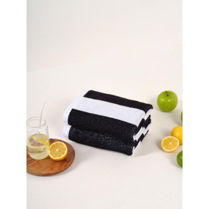 Набор махровых полотенец Urban Family "Полоски черные" 2 шт. Набор махровых полотенец Urban Family "Полоски черные" 2 шт.