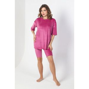 Костюм двойка женский "Пандора-3" велюр стрейч (последний размер) малиновый 46 Костюм двойка женский "Пандора-3" велюр стрейч (последний размер) малиновый 46