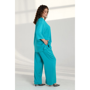 Костюм двойка женский "Лето" штапель (последний размер) бирюзовый 46 Костюм двойка женский "Лето" штапель (последний размер) бирюзовый 46