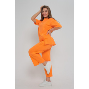 Костюм двойка женский "Селин" футер 2-х нитка с лайкрой (последний размер) оранжевый 52 Костюм двойка женский "Селин" футер 2-х нитка с лайкрой (последний размер) оранжевый 52