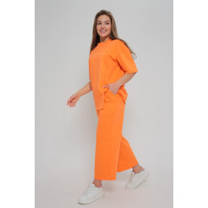 Костюм двойка женский "Селин" футер 2-х нитка с лайкрой (последний размер) оранжевый 52 Костюм двойка женский "Селин" футер 2-х нитка с лайкрой (последний размер) оранжевый 52