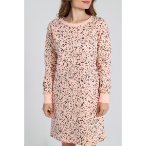 Сорочка женская "Россыпь-1" футер 2-х нитка с начесом (последний размер) персиковый 44 Сорочка женская "Россыпь-1" футер 2-х нитка с начесом (последний размер) персиковый 44