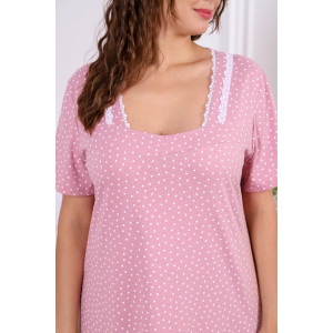 Сорочка женская "Безе-1" кулирка (последний размер) сухая роза 54,56