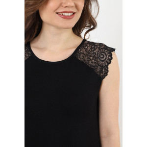 Сорочка женская "Мелоди-1" вискоза (последний размер) черный 52