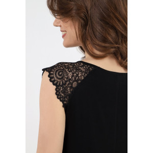 Сорочка женская "Мелоди-1" вискоза (последний размер) черный 52