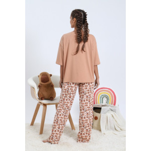 Пижама женская "Капи-3" кулирка (последний размер) песочный 46