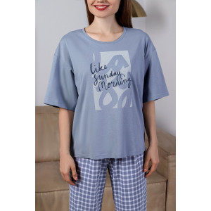 Пижама женская "Веста-1" кулирка (последний размер) серый 50