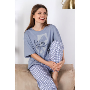 Пижама женская "Веста-1" кулирка (последний размер) серый 50