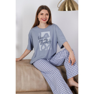 Пижама женская "Веста-1" кулирка (последний размер) серый 50