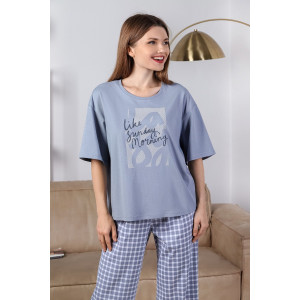 Пижама женская "Веста-1" кулирка (последний размер) серый 50