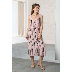 Сарафан женский "Кристалл-1" штапель (последний размер) пудровый 52,54