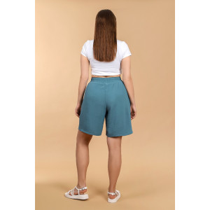 Шорты женские "Жаркий сезон-2" лён манго (последний размер) петроль 50