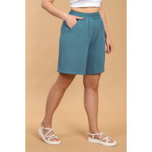 Шорты женские "Жаркий сезон-2" лён манго (последний размер) петроль 50
